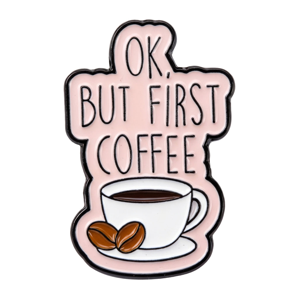 OK But First Coffee Pink Metal Phone Sticker With 3M Sticky Backing