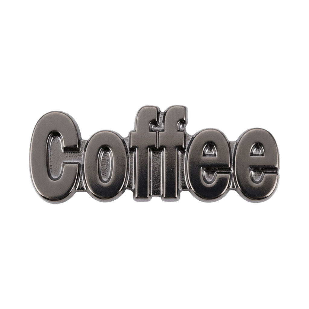 Coffee Word Metal Phone Sticker With 3M Sticky Backing - StickyPins