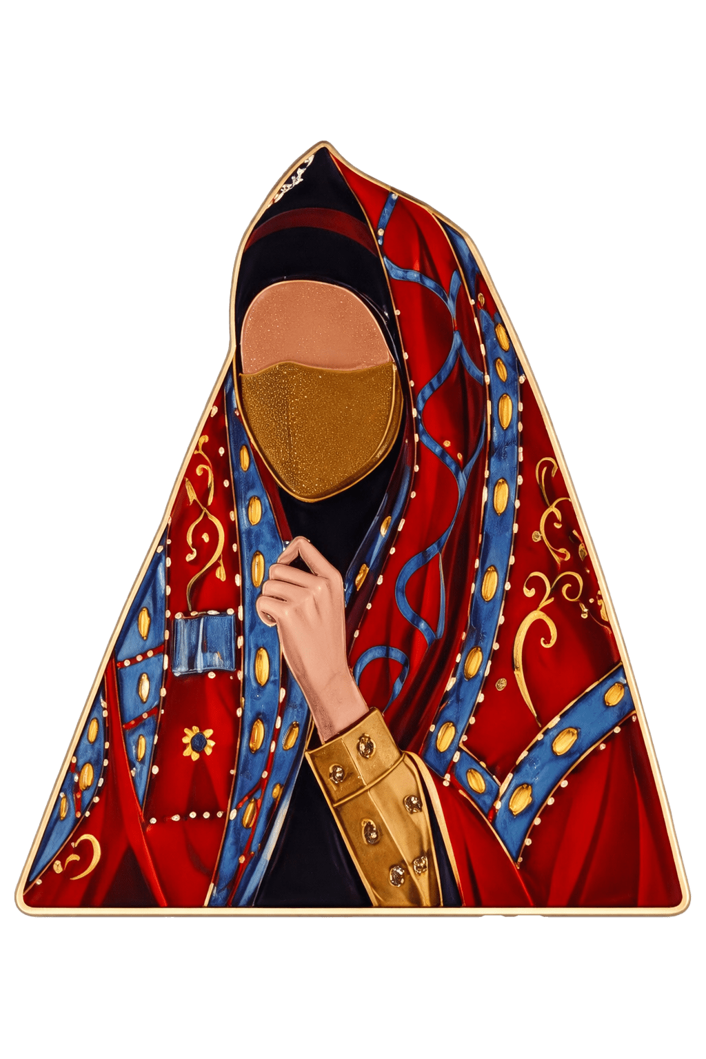 Khaleeji Woman With Battoulah Metal Phone Sticker With 3M Sticky Backing - StickyPins