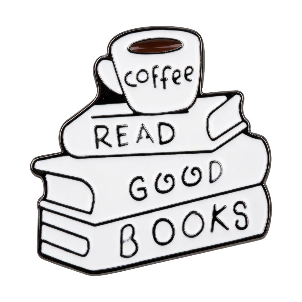 Read Good Books Coffee Stack Metal Phone Sticker With 3M Sticky Backing - StickyPins