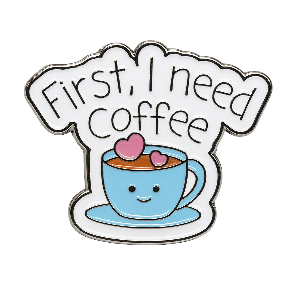First I Need Coffee Cute Mug Metal Phone Sticker With 3M Sticky Backing - StickyPins
