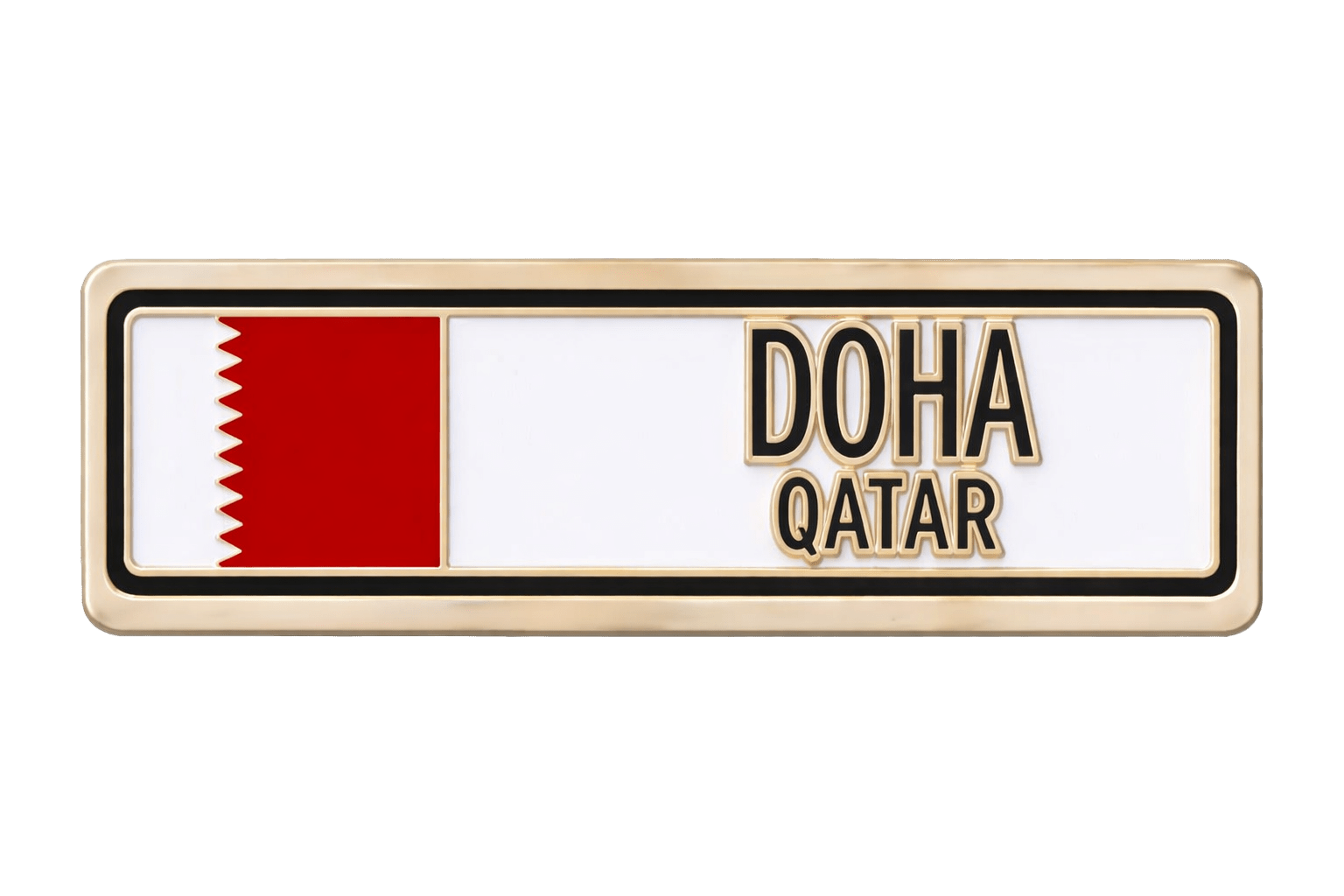 Doha Qatar Number Plate Metal Phone Sticker With 3M Sticky Backing - StickyPins