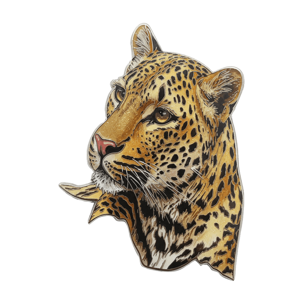 Leopard Metal Phone Sticker With 3M Sticky Backing - StickyPins