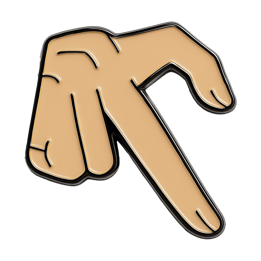 Left Finger Heart Hand Gesture Metal Phone Sticker With 3M Sticky Backing - StickyPins