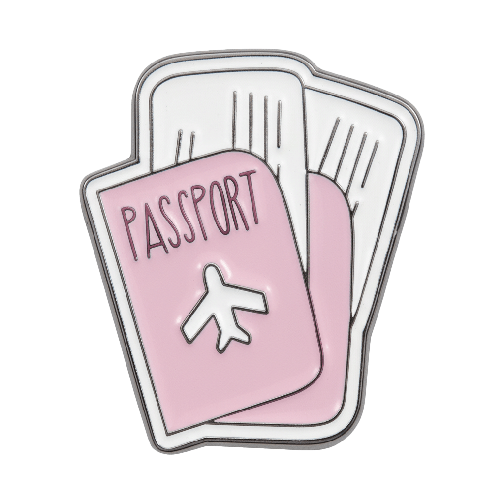 Pink Passport Metal Phone Sticker With 3M Sticky Backing - StickyPins