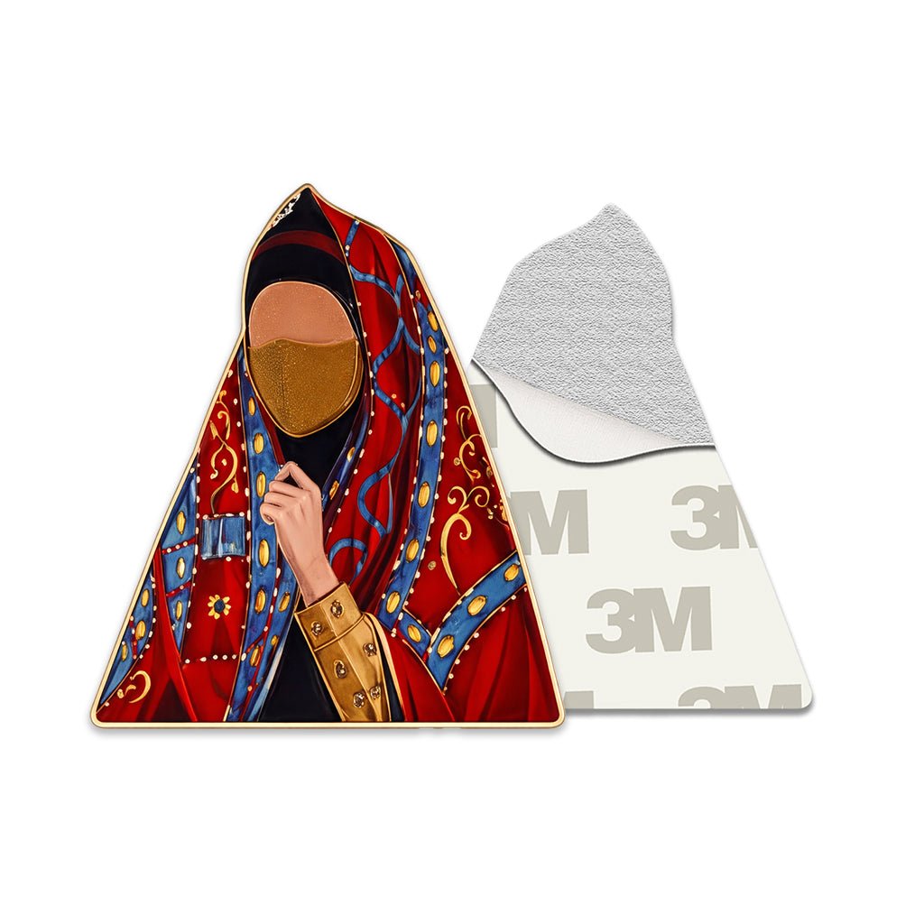 Khaleeji Woman With Battoulah Metal Phone Sticker With 3M Sticky Backing - StickyPins