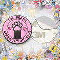 Toe Beans Appreciation Club Metal Phone Sticker with 3M Sticky Backing - StickyPins