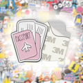 Pink Passport Metal Phone Sticker With 3M Sticky Backing - StickyPins