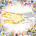 Shocker Hand Gesture Gold Metal Phone Sticker With 3M Sticky Backing - StickyPins