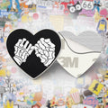 Skeleton Pinkie Swear Heart Metal Phone Sticker with 3M Sticky Backing - StickyPins