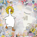 Duck with Flowers Metal Phone Sticker with 3M Sticky Backing - StickyPins