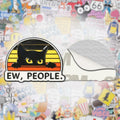 Ew, People Black Cat Metal Phone Sticker with 3M Sticky Backing - StickyPins