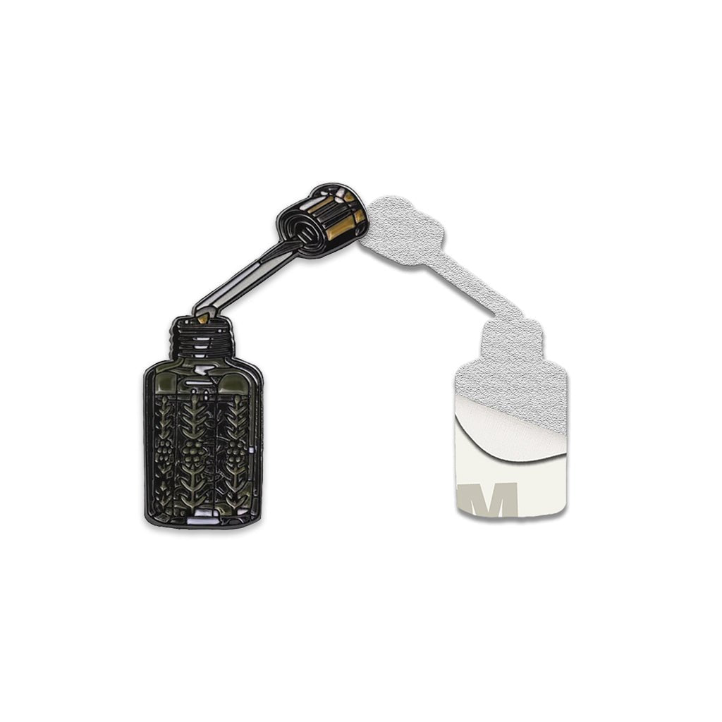 Black Perfume Bottle Metal Phone Sticker With 3M Sticky Backing - StickyPins