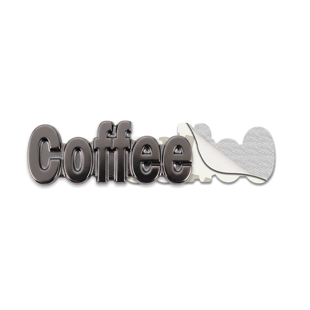 Coffee Word Metal Phone Sticker With 3M Sticky Backing - StickyPins