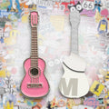 Pink Guitar Metal Phone Sticker with 3M Sticky Backing - StickyPins