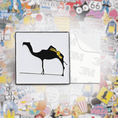 Desert Caravan Camel Metal Phone Sticker With 3M Sticky Backing - StickyPins