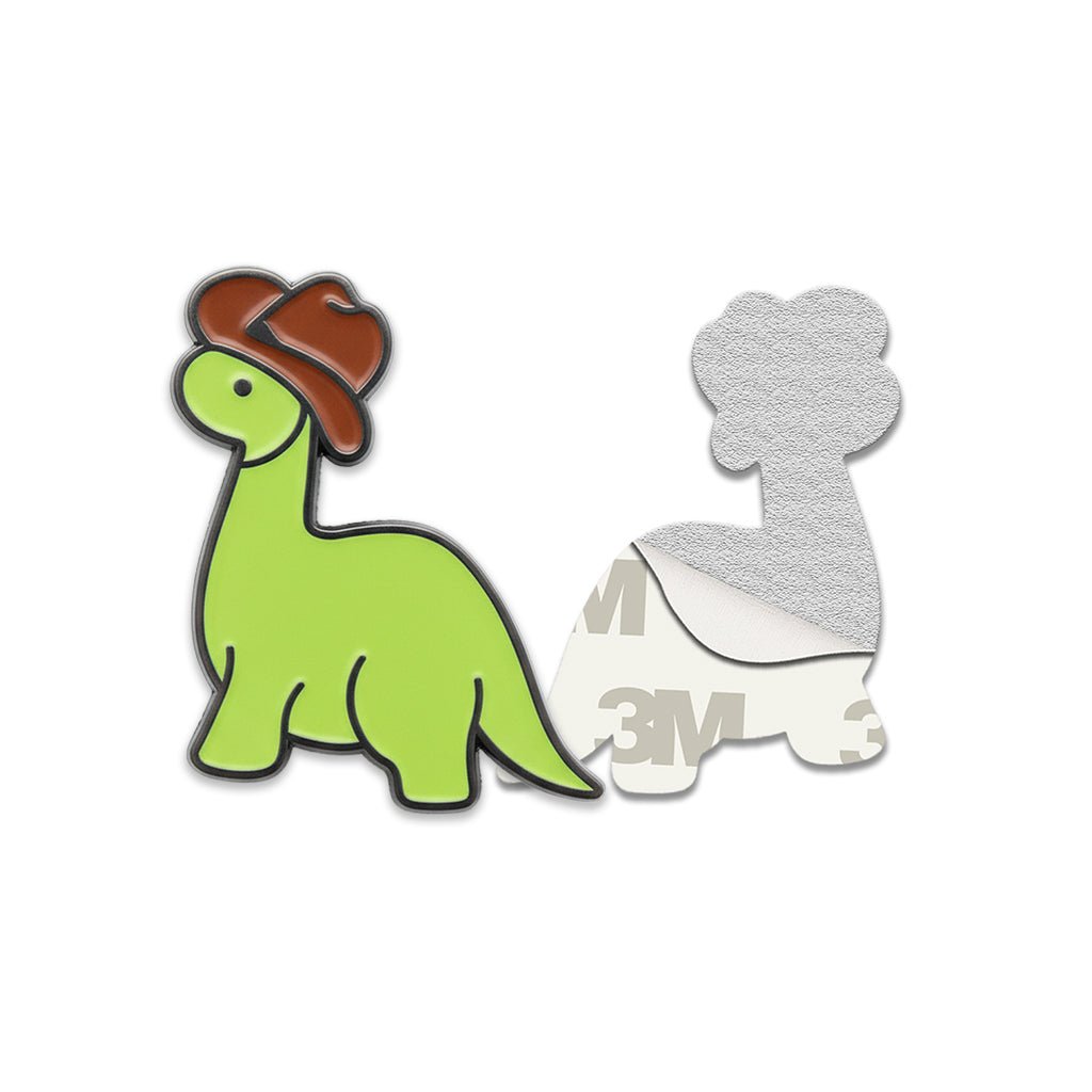 Cowboy Dinosaur Metal Phone Sticker with 3M Sticky Backing - StickyPins
