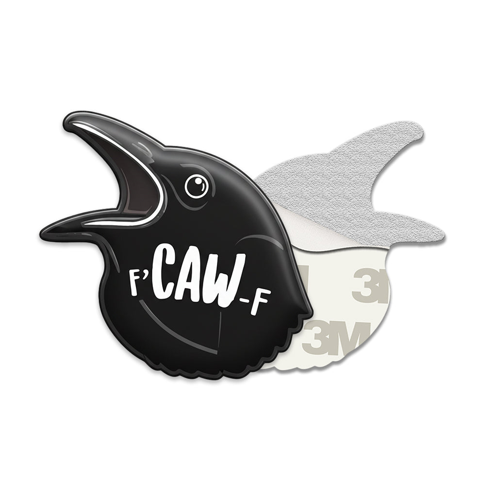 F - Caw - F Crow Metal Phone Sticker with 3M Sticky Backing - StickyPins