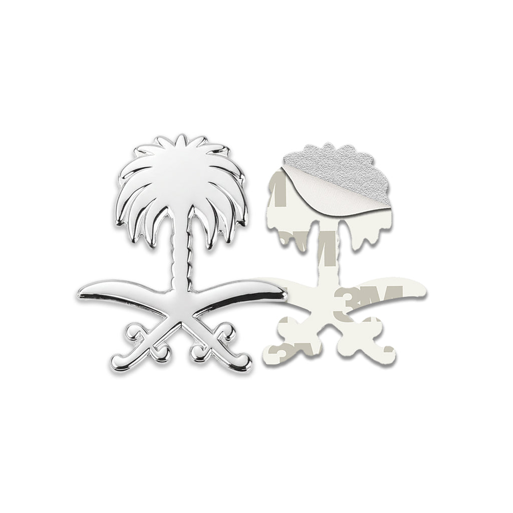 Silver Saudi Emblem Metal Phone Sticker With 3M Sticky Backing - StickyPins