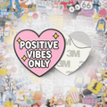 Positive Vibes Only Metal Phone Sticker with 3M Sticky Backing - StickyPins