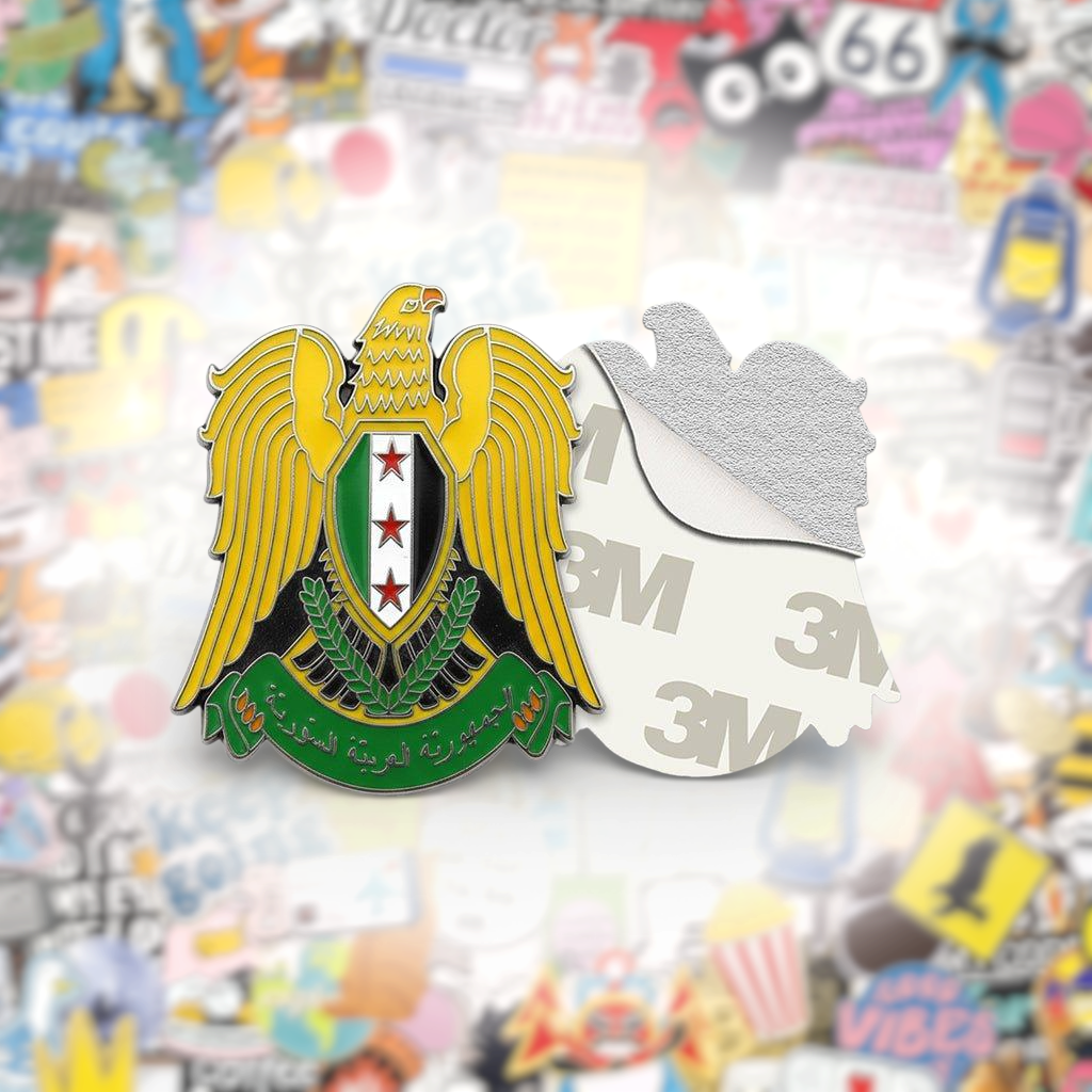 Syria Coat of Arms Metal Phone Sticker With 3M Sticky Backing - StickyPins