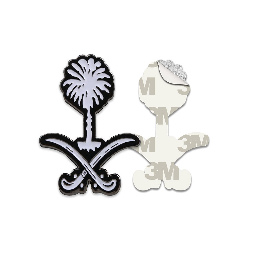 Saudi Emblem White Metal Phone Sticker With 3M Sticky Backing - StickyPins
