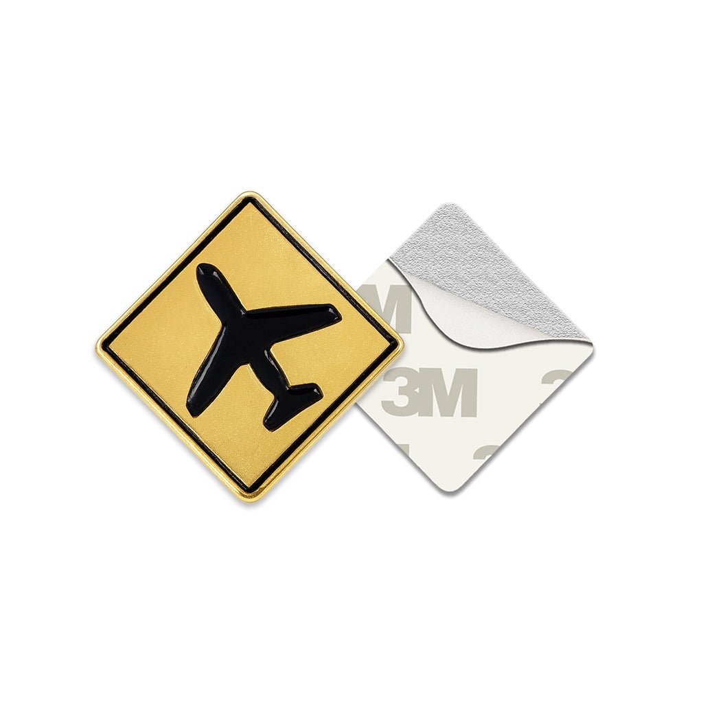 Plane Sign Metal Phone Sticker With 3M Sticky Backing - StickyPins