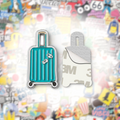 Blue Suitcase Metal Phone Sticker With 3M Sticky Backing - StickyPins