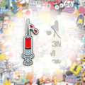 Syringe Metal Phone Sticker With 3M Sticky Backing - StickyPins