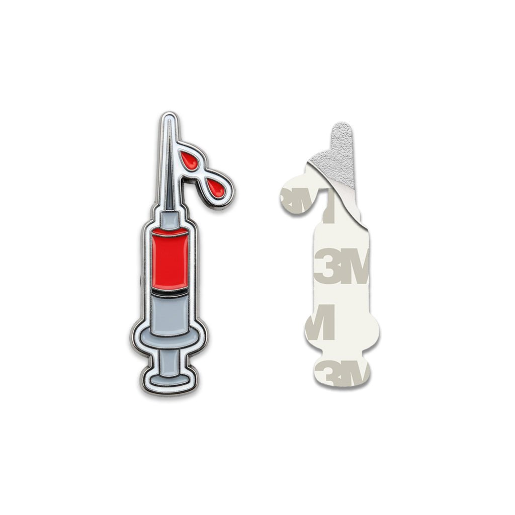 Syringe Metal Phone Sticker With 3M Sticky Backing - StickyPins