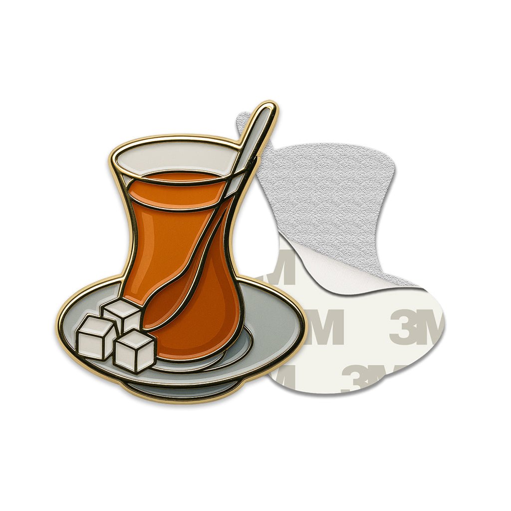 Turkish Tea Glass Metal Phone Sticker With 3M Sticky Backing - StickyPins