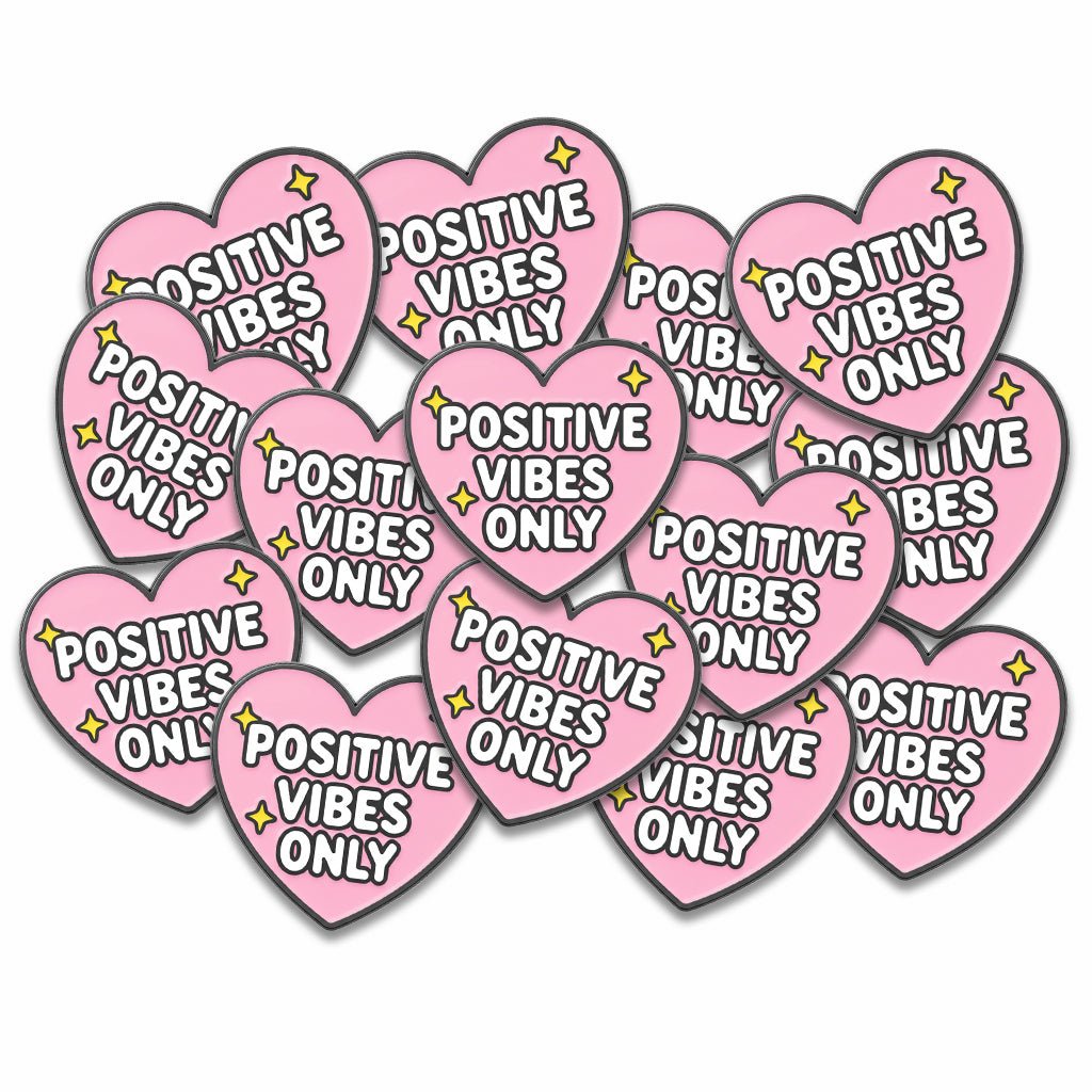 Positive Vibes Only Metal Phone Sticker with 3M Sticky Backing - StickyPins