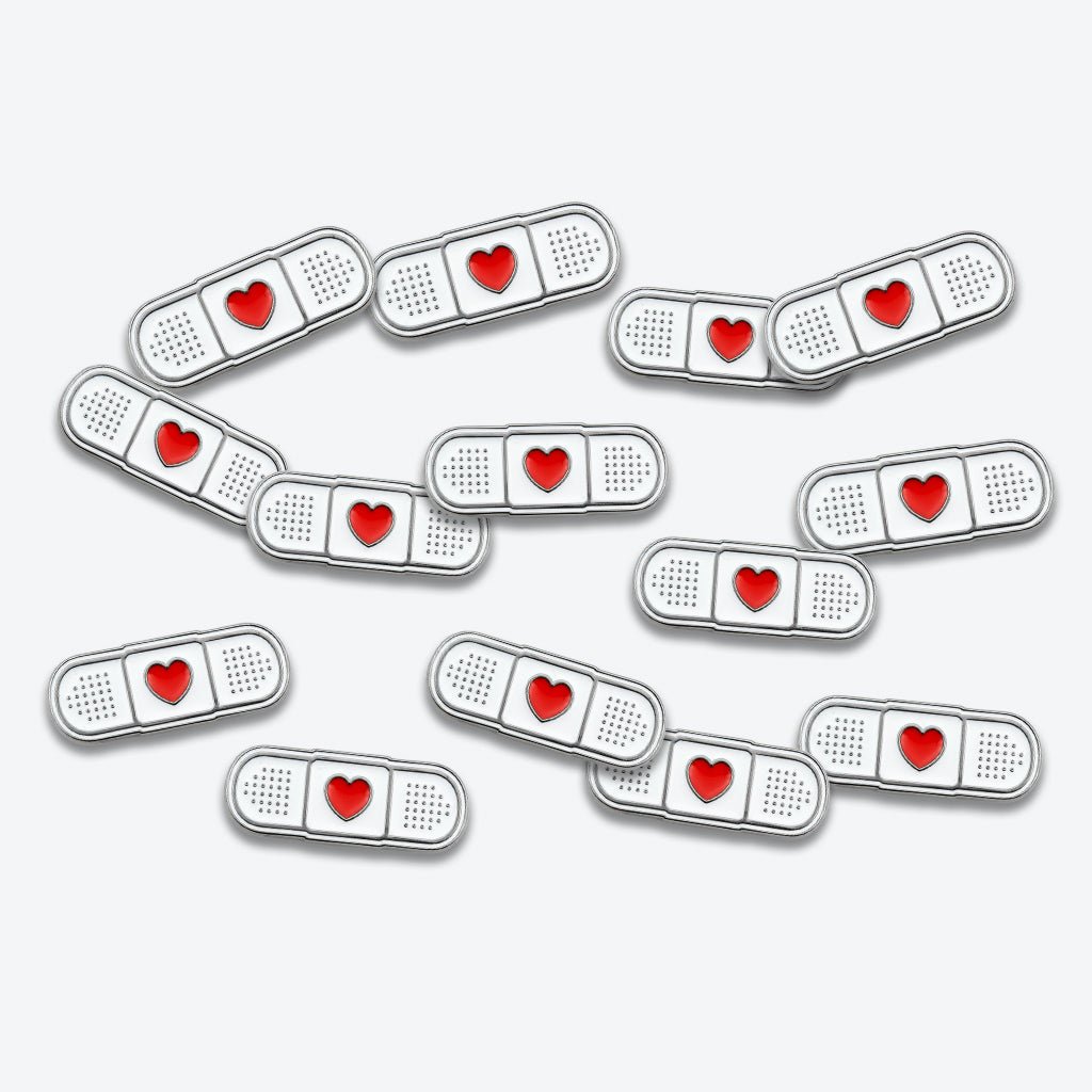 Heart Bandage Metal Phone Sticker With 3M Sticky Backing - StickyPins