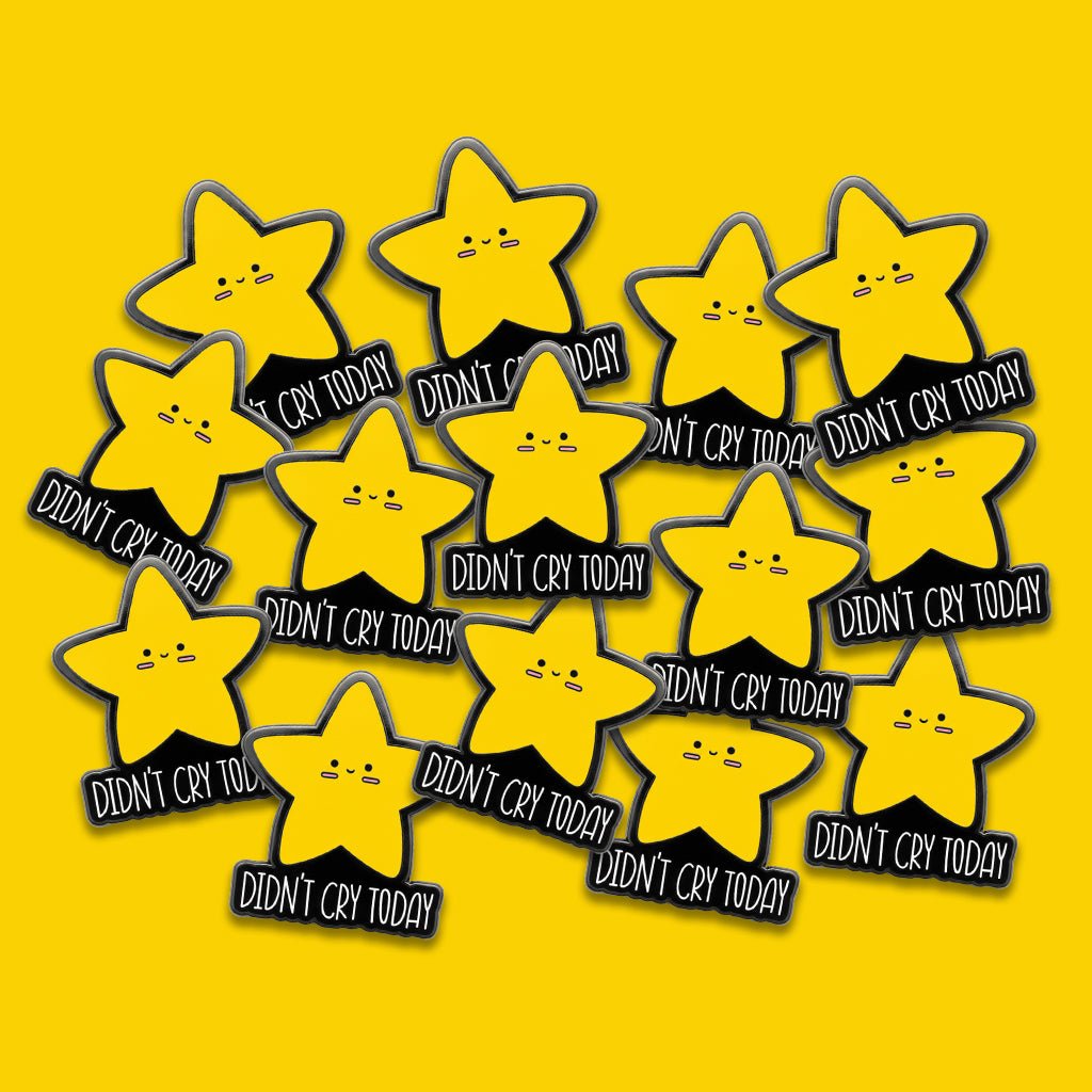 Didn't Cry Today Metal Phone Sticker with 3M Sticky Backing - StickyPins