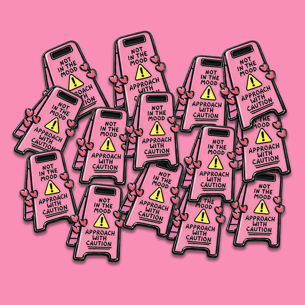 Not In The Mood Approach With Caution Metal Phone Sticker with 3M Sticky Backing - StickyPins