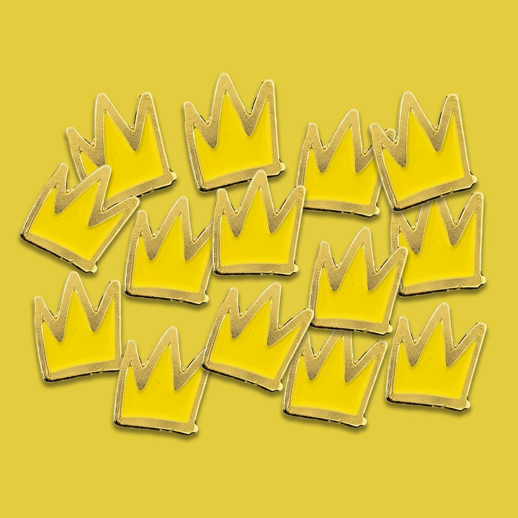 Gold Cartoon Crown Metal Phone Sticker With 3M Sticky Backing - StickyPins