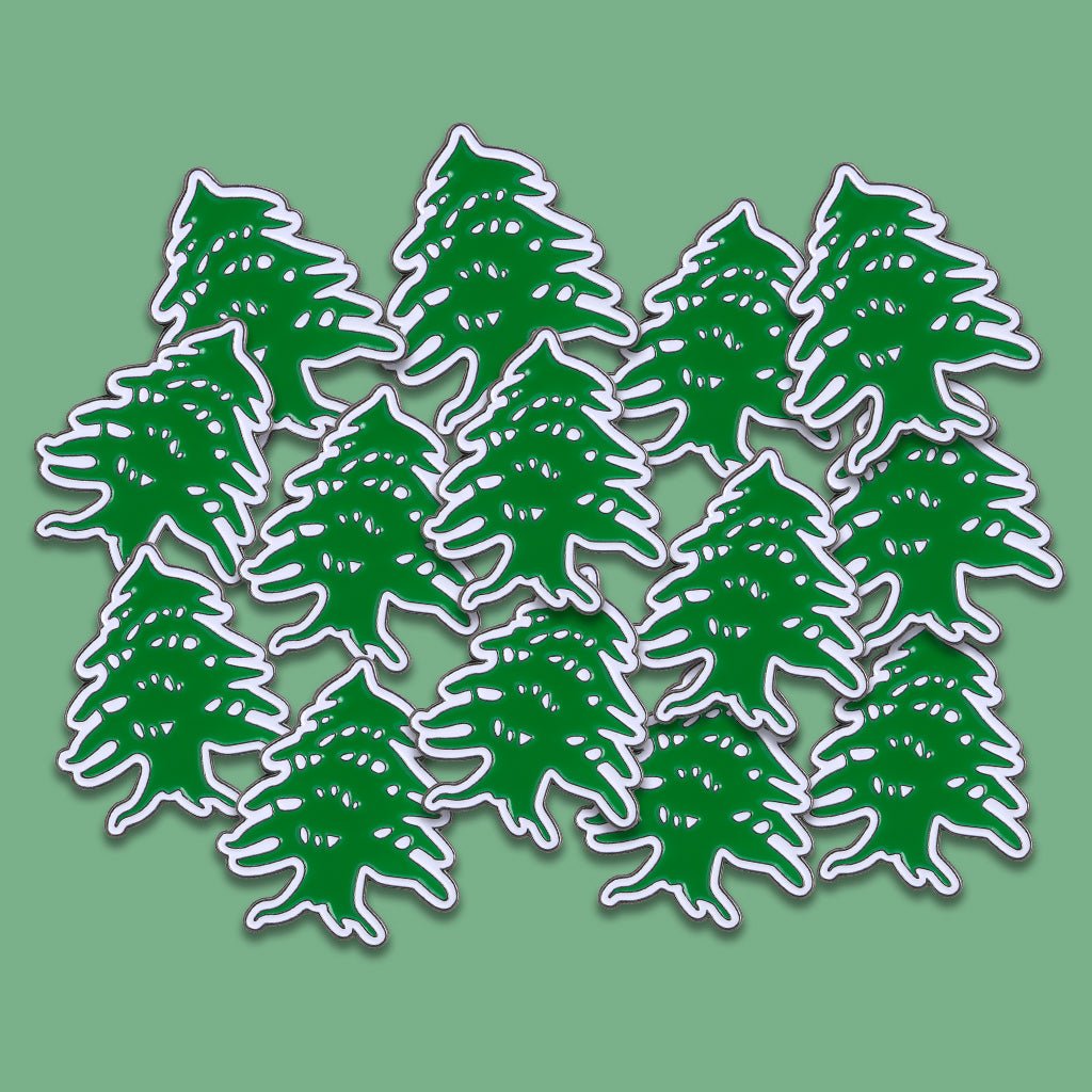 Lebanon Tree Emblem Metal Phone Sticker With 3M Sticky Backing - StickyPins