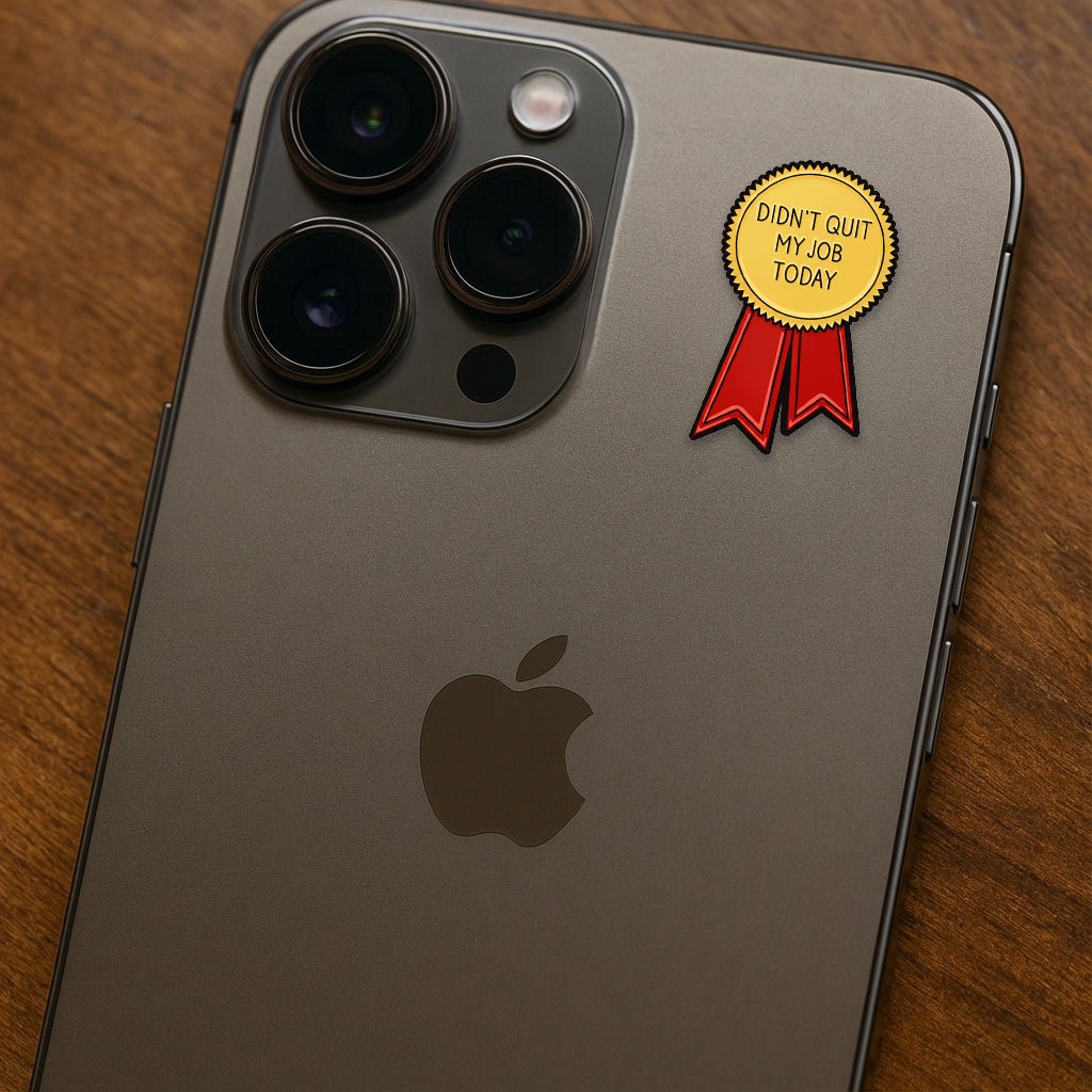 Didn't Quit My Job Today Metal Phone Stickers with 3M Sticky Backing - StickyPins