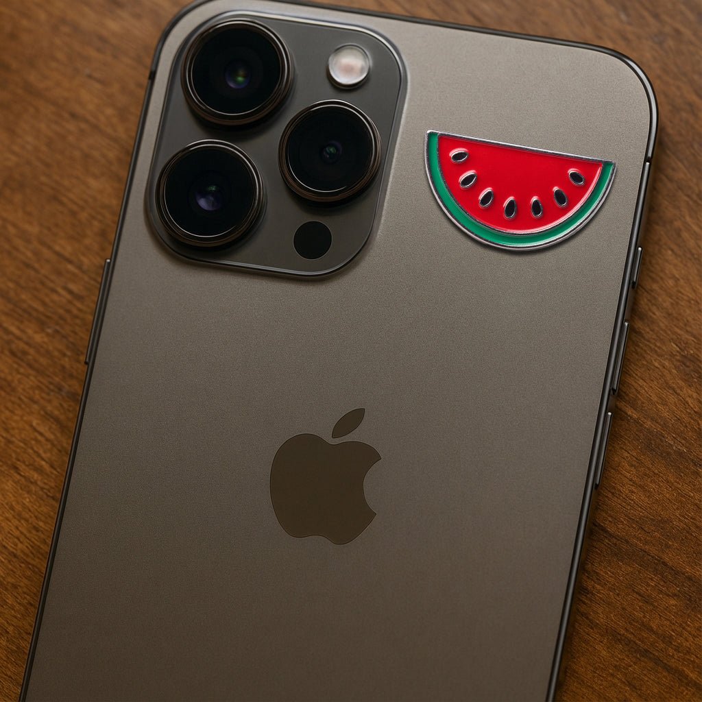 Palestine Watermelon Slice Metal Phone Sticker With 3M Sticky Backing - StickyPins