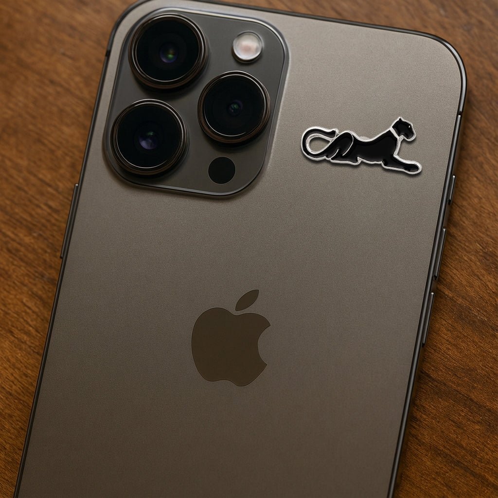 Black Panther Metal Phone Sticker With 3M Sticky Backing - StickyPins