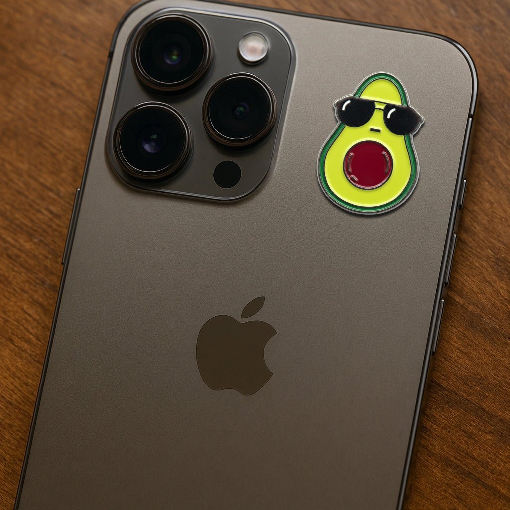 Cool Avocado Metal Phone Sticker With 3M Sticky Backing - StickyPins