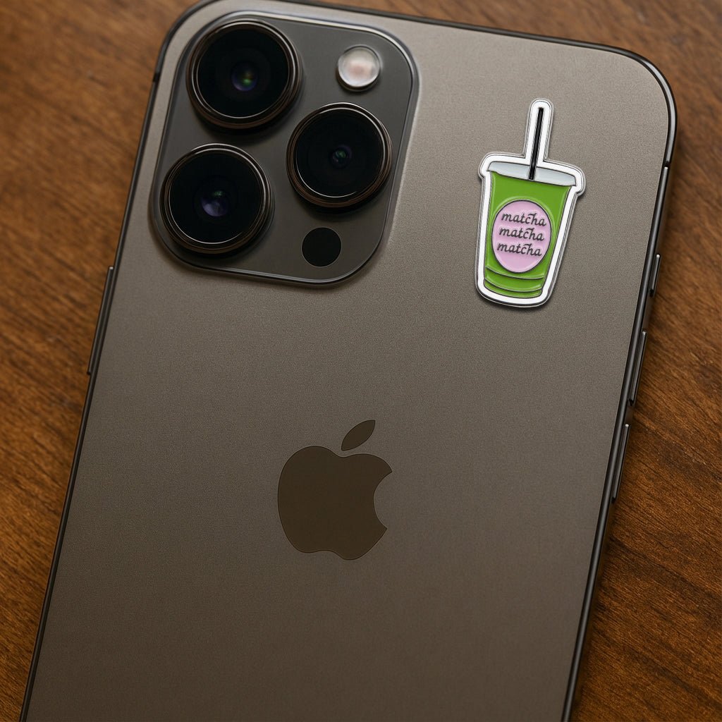 Matcha Matcha Matcha Metal Phone Sticker With 3M Sticky Backing - StickyPins