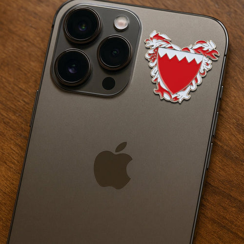 Bahrain Shield Metal Phone Sticker With 3M Sticky Backing - StickyPins