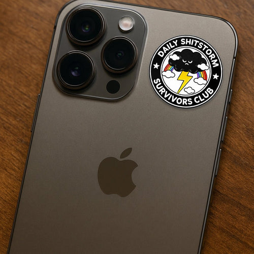Daily Shitstorm Survivors Club Metal Phone Sticker with 3M Sticky Backing - StickyPins