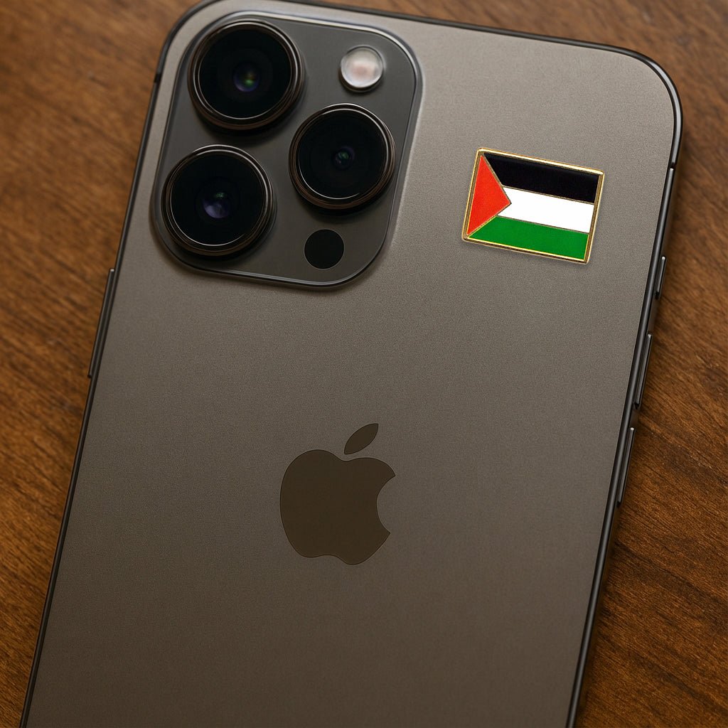 Palestine Flag Metal Phone Sticker with 3M Sticky Backing - StickyPins