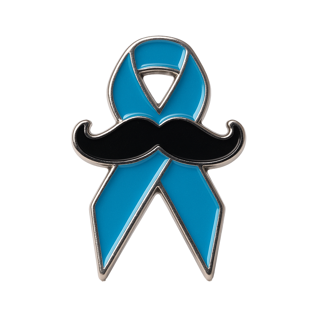 Prostate Cancer Awareness Blue Ribbon Metal Phone Sticker With 3M Sticky Backing