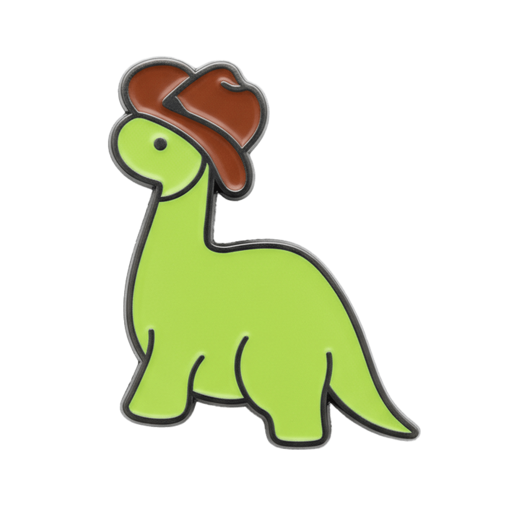 Cowboy Dinosaur Metal Phone Sticker with 3M Sticky Backing - StickyPins