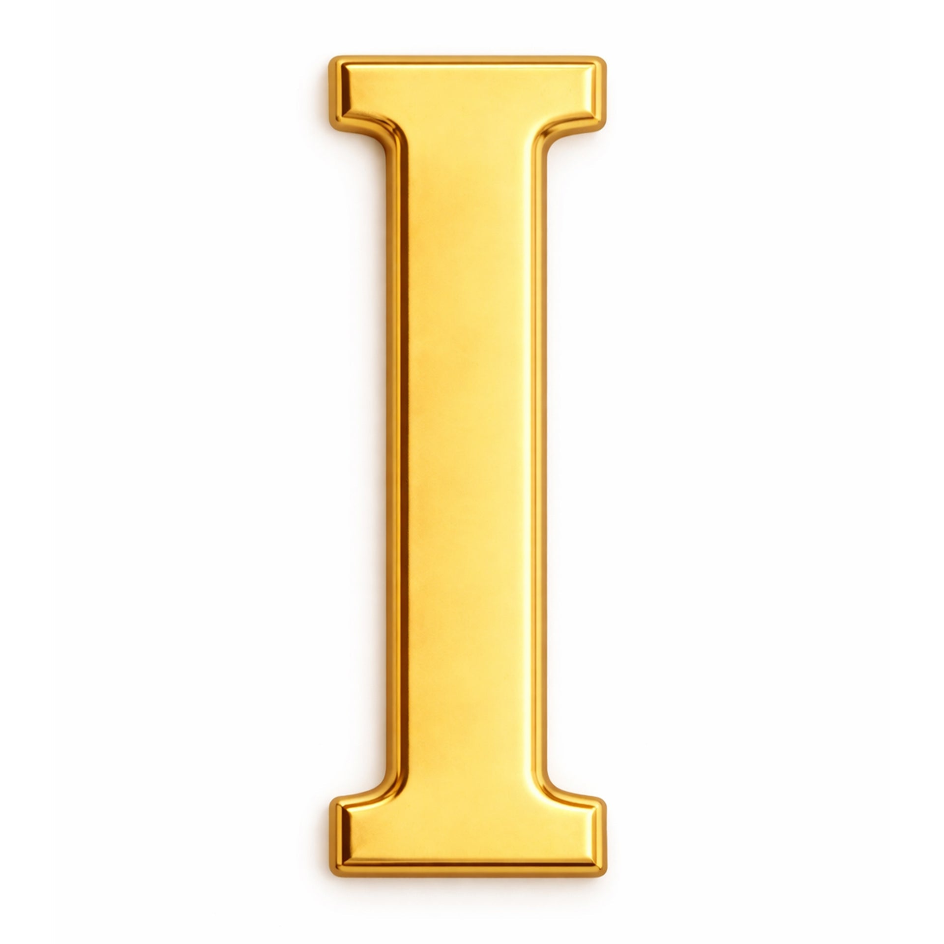 Gold Letter I Metal Phone Sticker With 3M Sticky Backing - StickyPins