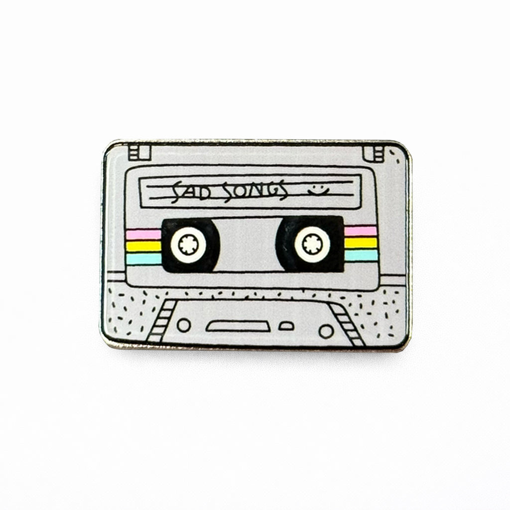 Sad Songs Cassette Tape Metal Phone Sticker With 3M Sticky Backing