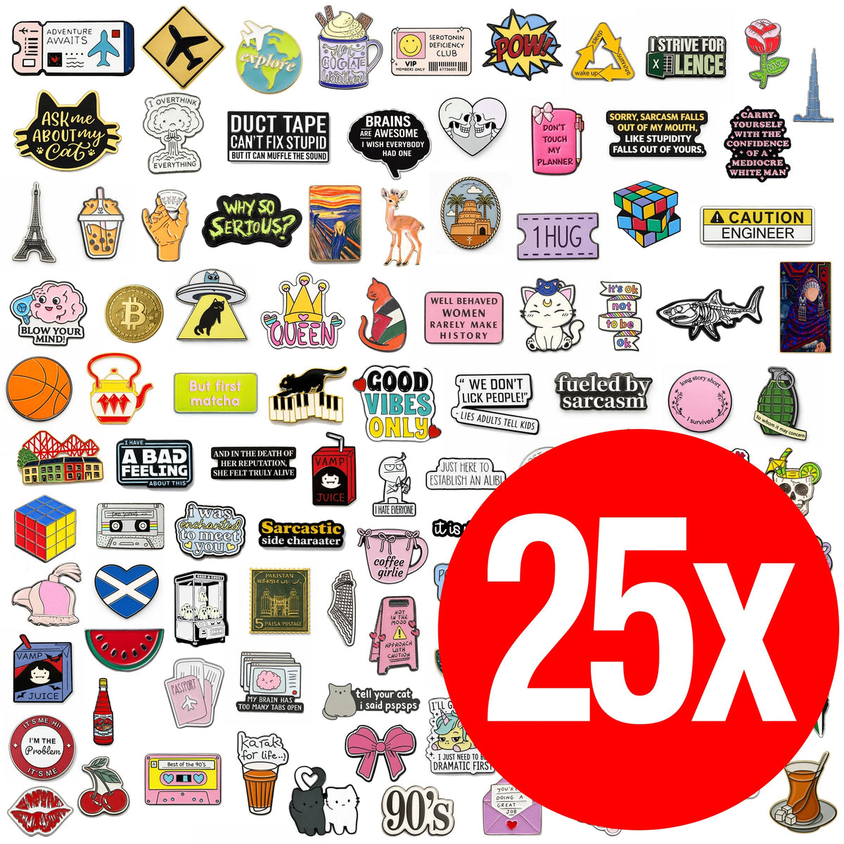 Mystery Pack Bulk Metal Phone Stickers (No Duplicates)
